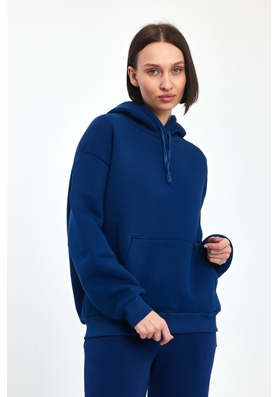 Odda Kadın Kapüşonlu Şardonlu Sweatshirt Lacivert