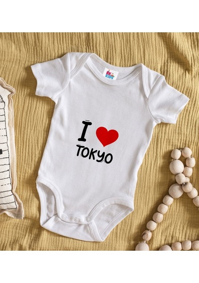 Bk Gift Bk Kids I Love Tokyo Tasarımlı Bebek Body Zıbın - Model 1 0-3 Ay Sarı
