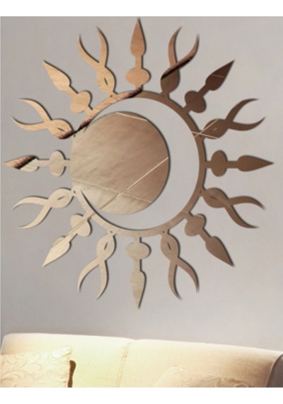 M3 Decorium Güneş Ve Hilal Dekoratif Ayna Gümüş