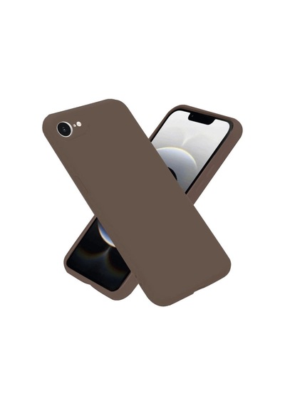 Apple   Uyumlu   iPhone 16e Kılıf First Silikon - Kahverengi