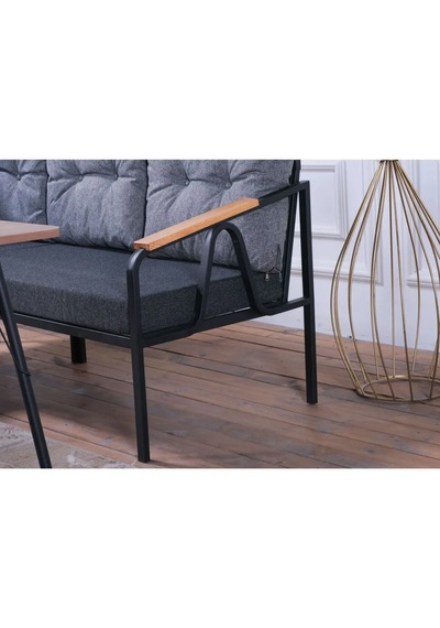Pimango Pi Angel Bahçe Balkon Mutfak L Köşe Takımı 180 x 180 CM Gri - Siyah Açık Gri