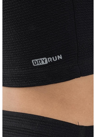 Maraton Active Slimfit Kadın Balıkçı Yaka Kolsuz Koşu Siyah Crop Top 22257 SIYAH Siyah