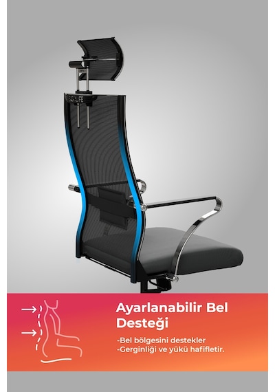 Ergolife Sit Air 24/7 B2-281k - Yükseklik Ayarlı, Başlıklı, Fileli, Krom, Toplantı, Ofis, Bilgisayar Sandalyesi - 696.5d.51.2a2 Siyah Ergolife Sit Air 24/7 B2-281k - Yükseklik Ayarlı, Başlıklı, Fileli, Krom, Toplantı, Ofis, Bilgisayar Sandalyesi - 696.5d.51.2a2 Siyah