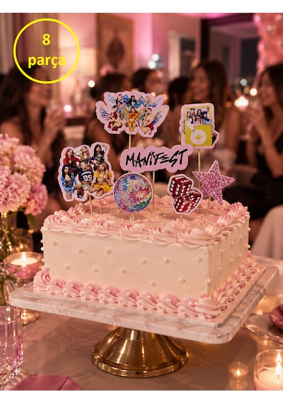 Schulzz Party Lüks Manifest Temalı Doğum Günü Parti Pasta Süsü 8 Parça 10+