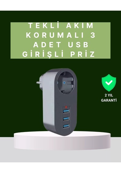 Termal Akım Korumalı 3 Usb& 039 Li Güvenli Priz Akıllı Akım Dengeleme Diğer
