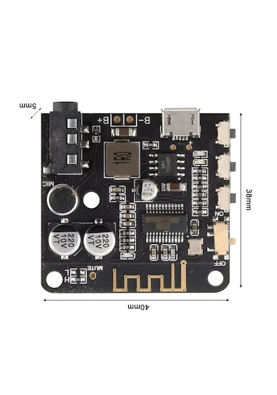 Vhm Bt5.0 Pro Bluetooth Ses Alıcı Kartı Bluetooth 5.0 Mp3 Modülü Pro Mikrofonlu