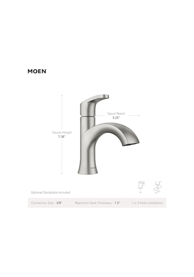 Karis 84346srn Tek Kollu Lavabo Bataryası, Fırçalanmış Nikel Diğer