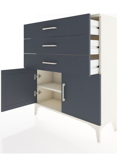 Arges Şifonyer Tek Raflı 3 Çekmeceli 2 Kapaklı 88x30x106 Ayta... Aytaşı