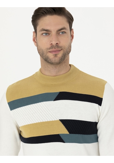 Pierre Cardin Erkek Ekru Triko Kazak 50278121-vr019 Ekru
