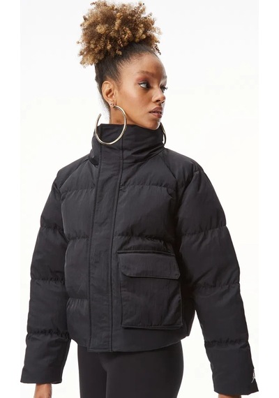Nike Jordan Flight Oversize Women's Puffer Jacket Kadın Oversize Şişme Mont Siyah Siyah