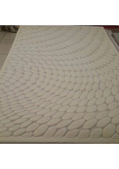 Festival Evva 6704A Kabartma Desen Saçaksız Halı 120X180 Krem (418650572)