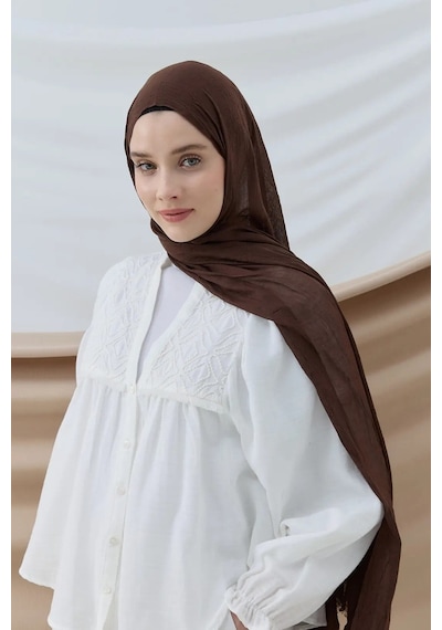 Deserto Fashion Bambu Şal Düz Renk-3553 Acı kahve