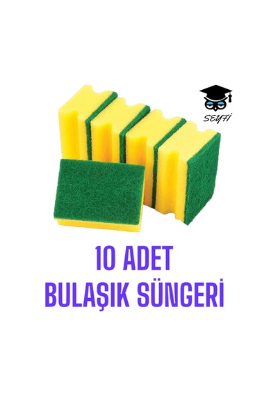 10 Adet Bulaşık Süngeri Oluklu Sun Brite