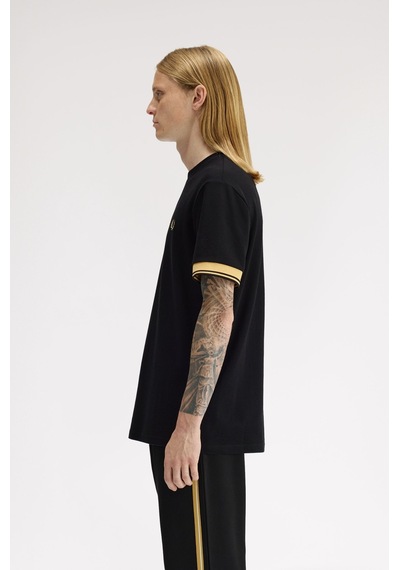 Fred Perry M2396-90a Twin Tipped Cuff Erkek Tişört Siyah