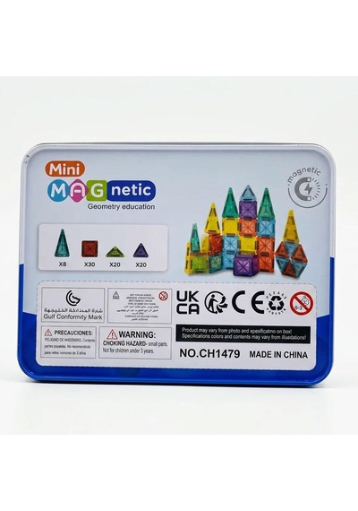 Magnet Yapı Mini Blok Seti 78 Parça Metal Kutulu - 3 Boyutlu Eğitici Stem Seti