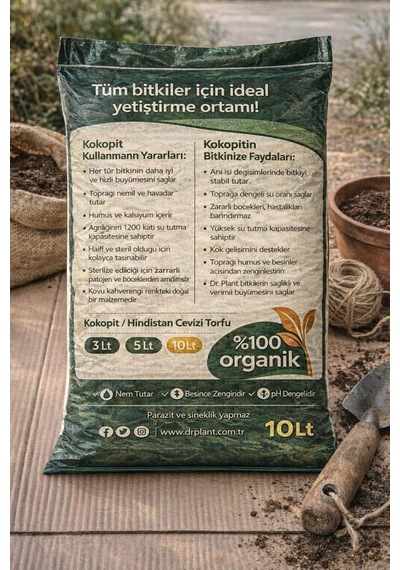 Omnipazar So-drtop3 Doğal Çiçek Bitki Toprağı Cocopeat Toprak 10 Lt 10 L