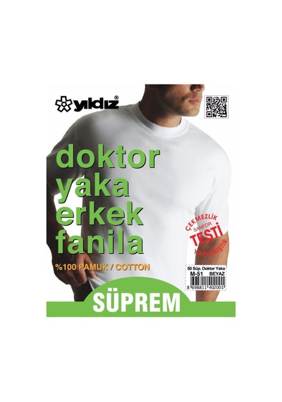 Yıldız Erkek Doktor Yaka Fanila 50