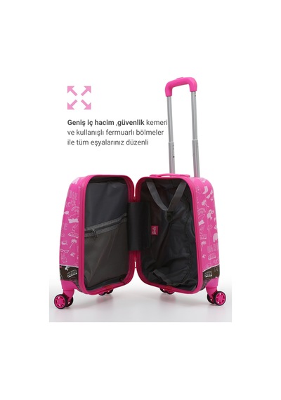 Louisiana Polo Lisanlı Barbie Policarbon Çocuk Valizi Pembe 2991