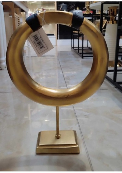 Metal Gold Siyah Oval Obje 27 8,5 36 Cm