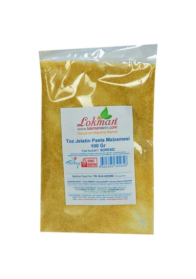 Jelatin Toz Öğütülmüş Pasta Malzemesi 100 Gr Paket