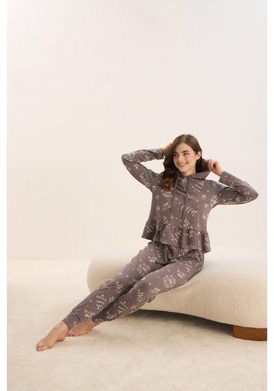 Sevim Kadın Uzun Kol Kapüşonlu Antrasit Pijama Takım C4t8n9o51 001 Sevim Kadın Uzun Kol Kapüşonlu Antrasit Pijama Takım C4t8n9o51 001