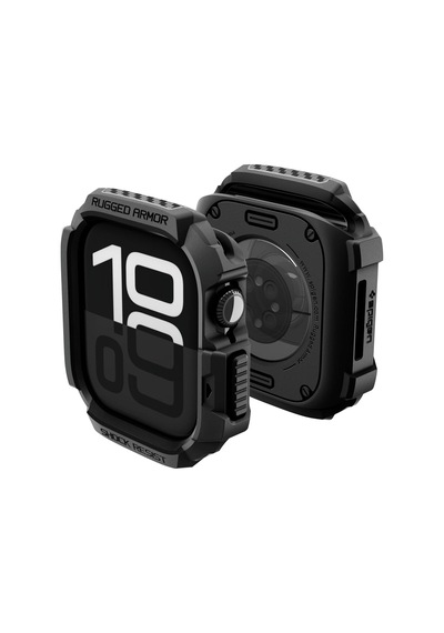 Apple Watch 46mm Seri 11/10 İle Uyumlu Kılıf Rugged Armor 2 Matte Black - Acs10499 Çok Renkli