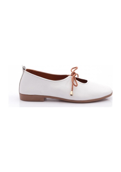 Dgn 5018 Kadin Fiyonk Detayli Babet Beyaz Floater
