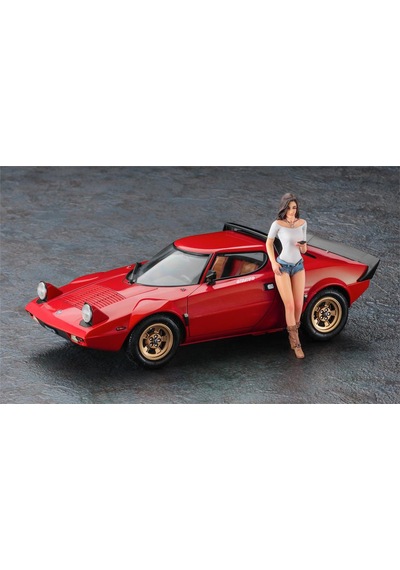 Hasegawa 20543 1/24 Ölçek, Lancia Stratos Hf Stradale Ve İtalyan Kız Figürü, Otomobil Plastik Model Kiti
