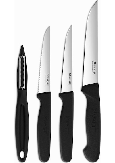 Stevig Cut 4 Fresh Sebze Soyacak Ve Bıçak Seti 4 Parça Siyah St-401 Siyah