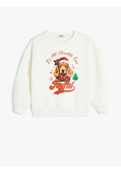 Koton Yılbaşı Temalı Sweatshirt Uzun Kollu Köpek Baskılı Bisiklet Yaka Şardonlu Ekru 5wkg10547ak Ekru Koton Yılbaşı Temalı Sweatshirt Uzun Kollu Köpek Baskılı Bisiklet Yaka Şardonlu Ekru 5wkg10547ak Ekru