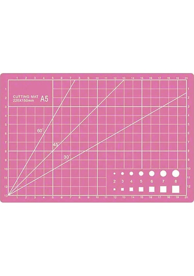A5 Kesme Matı - Cutting Mat - Kesme Altlığı - Kesim Tablası - 22*15cm - Pembe