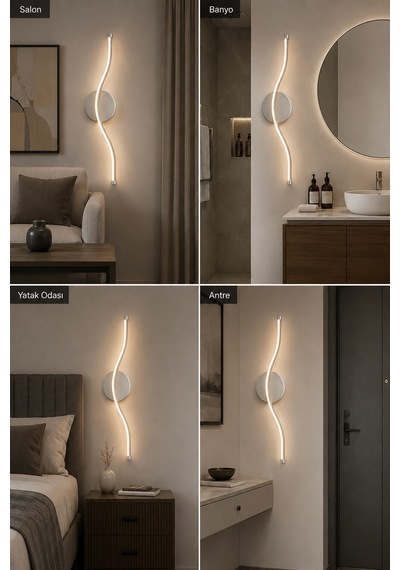 AvizeGO Vetro Modern Led Duvar Apliği Günışığı Gri