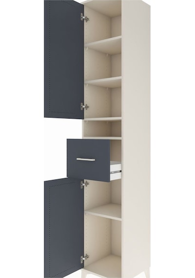 Hyperion Dolap 5 Raflı Tek Çekmeceli 2 Kapaklı 44x44x243 Aytaşı-antrasit Aytası
