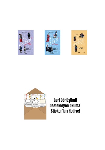 Üç Silahşörler 5 - Demir Maskeli Adam + Üç Silahşörler 4 - Louise De La Valliere + Üç Silahşörler Ciltli + Okuma Sticker'ları
