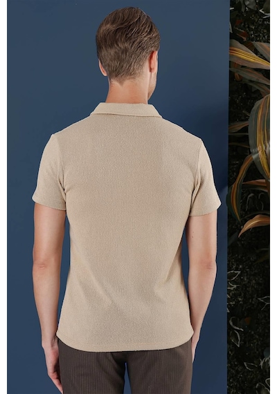 Efor Ts 871 Slim Fit Bej Spor T-shirt Bej