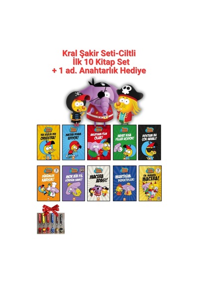 Kral Şakir Seti İlk 10 Kitap Ciltli + 1 Ad. Anahtarlık Hediyeli