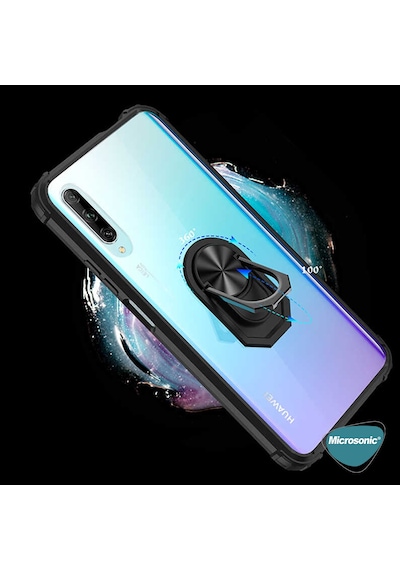 Microsonic Huawei P Smart Pro Kılıf Grande Clear Ring Holder