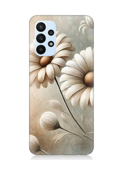 Samsung Galaxy A73 Uyumlu Yumuşak Beyaz Papatya Güzelliği Desenli Silikon Kılıf Çok Renkli