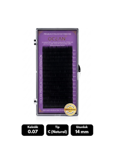 Ocean 0.07c Natural Kıvrım 14 Mm Soft Eyelash Doğal İpek Kirpik 16'lı