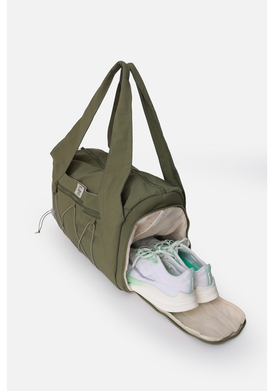 İcone Bag Kadın Spor Ve Yoga Çantası Çok Cepli, Ayakkabı Bölmeli, Lastik Detaylı, Fermuarlı Ön Cep Yeşil