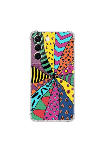 Samsung Galaxy S22 Plus Uyumlu Retro Color 4 Baskılı Şeffaf Köşe Korumalı Antişok Kılıf