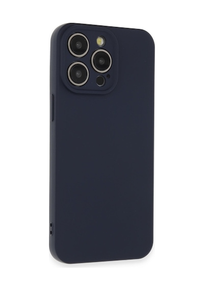 Apple iPhone  Uyumlu-  15 Pro Max Kılıf Nano İçi Kadife Silikon - Lacivert