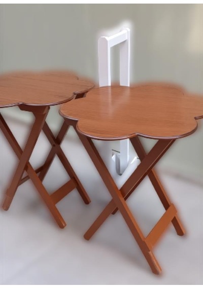 Çanta Zigon Sehpa Papatya Model İkili Takım Ahşap Mdf Ceviz Renk Uyum Kutu Sevk El Yapım