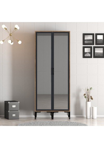 Variant Kumsal 2 Kapılı Rr Gardrop - Ceviz / Antrasit
