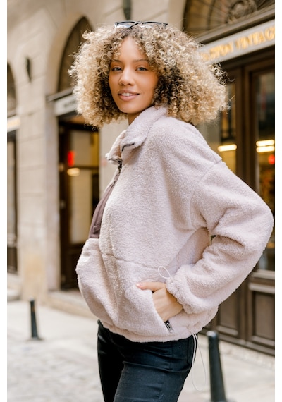 Scorp Fever Kadın Peluş Sweatshirt Bej Standart Çok Renkli