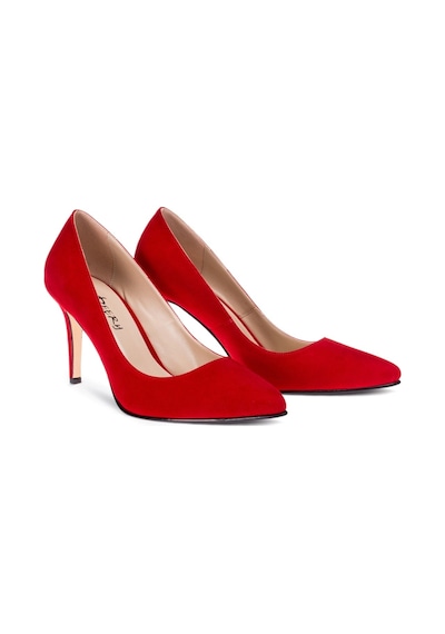 Deery Kırmızı Süet Kadın Stiletto Kırmızı