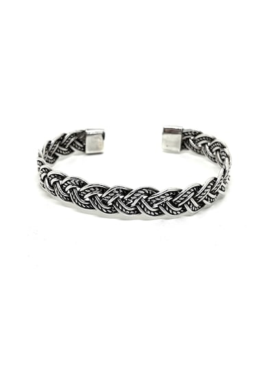 Oya Silver Oksitli Orta Örgü Gümüş Bilezik 743757112