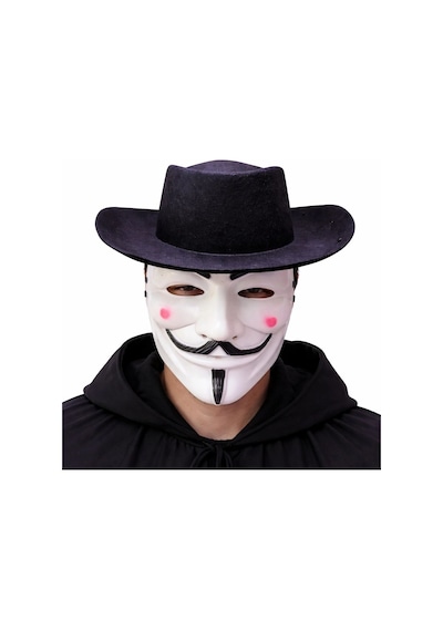Vendetta Maske Ve Şapka Seti Anonim Stil Parti Maskesi 3+