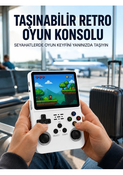 Mey İthalat Retro Oyun Cihazı Çift Microsd Desteği, Çoklu Platform Uyumu, 3200 Mah Batarya Yeni Nesil