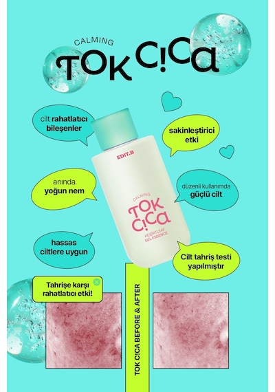 Edıtb EDIT.B Centella ve Heartlef Yatıştırıcı Hassasiyet Karşıtı Nemlendirici Jel Yapıda Esans 50ML